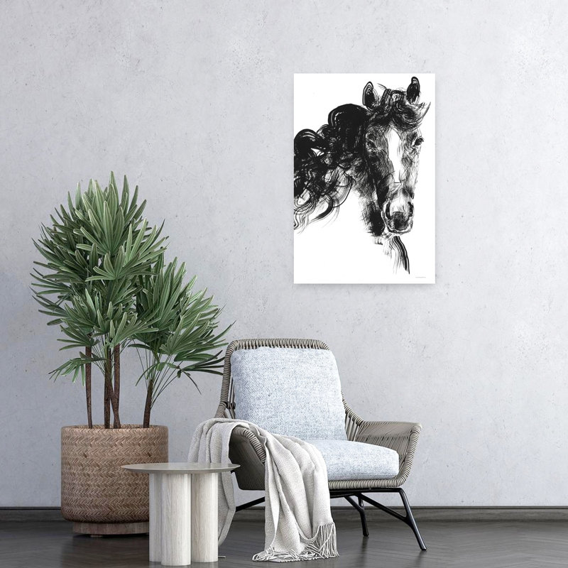 Art contemporain abstrait cheval doux, H 24 po x l 16 po