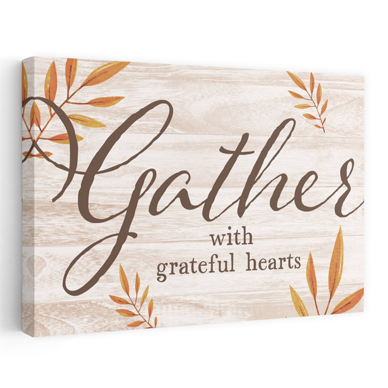 «Gather With Grateful Hearts», art contemporain contemporain, H 16 po x l 24 po