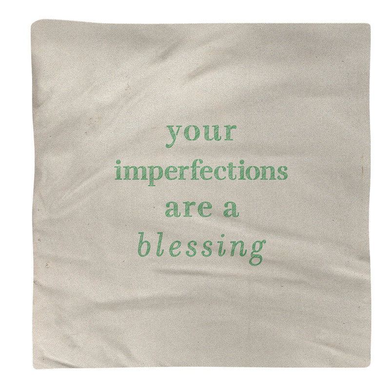 Polyester, Cotton No Pattern Square Napkin, White/Green, 22" L x 22" W, Polyester