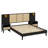 Queen Solid Wood Bed Frame With Matching Nightstands And Lamp-Integrated Design-1178557726