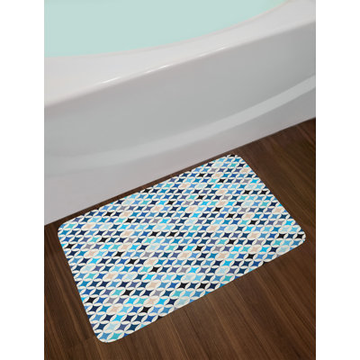 Tapis de bain moderne multicolore de cercles géométriques
