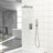 Dual Shower Head In Brushed Nickel - 10 Inch Square With -Balanced Valve, Easy Cleaning And Handheld For A Pleasant Bath Wall Mounted Stainless Steel Material Valve-124583719