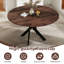 Table de salle à manger ronde 35,4 po / 47 po, plateau en panneau de fibres à densité moyenne avec base en métal industrielle, table de cuisine peu encombrante pouvant accueillir 4 à 6 personnes pour un coin-repas-129387617-129387620