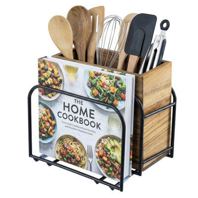 Acacia Wood Utensil and Cutting Board Holder