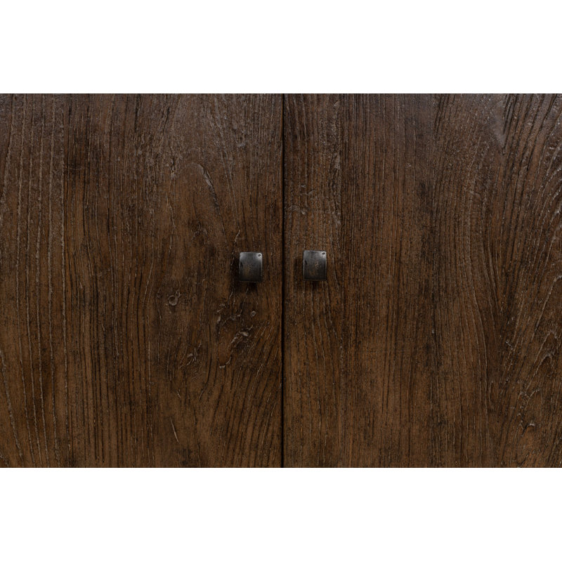 Rustic Charms 87'' Brown Elm Wood Sideboard Cabinet