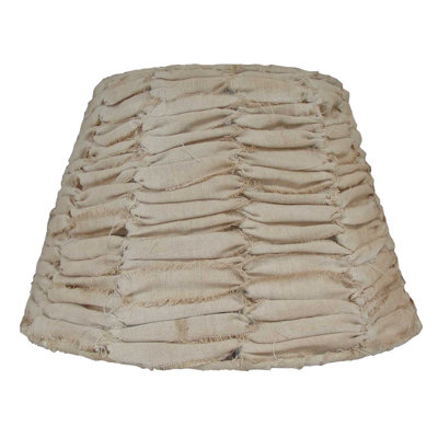 Abat-jour empire en coton H 10 po (araignée) en beige