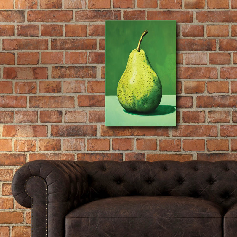 «Green Pear» par Andreas Magnusson, art mural en verre acrylique, H 24 po x l 16 po x P 0,2 po