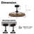 Didama 27.1" Ceiling Fan with LED Lights and Remote Control