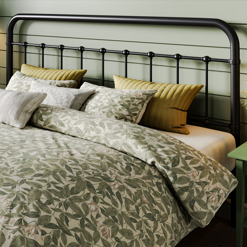 Cleston Metal Slat Bed, Black, King