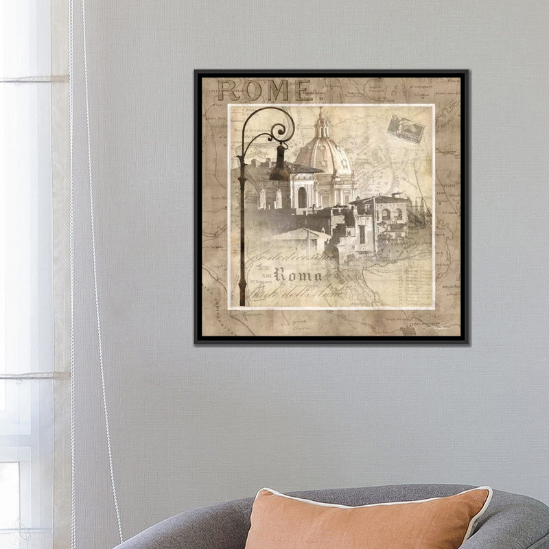 «When In Rome», reproduction d'impression sur toile, H 18 po x l 18 po x P 1,5 po, Toile avec cadre flottant noir