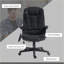 Fauteuil de massage avec vibration à 6 points Chaleur lombaire, dossier haut réglable | Noir | Tissu d'aspect lin-88955715