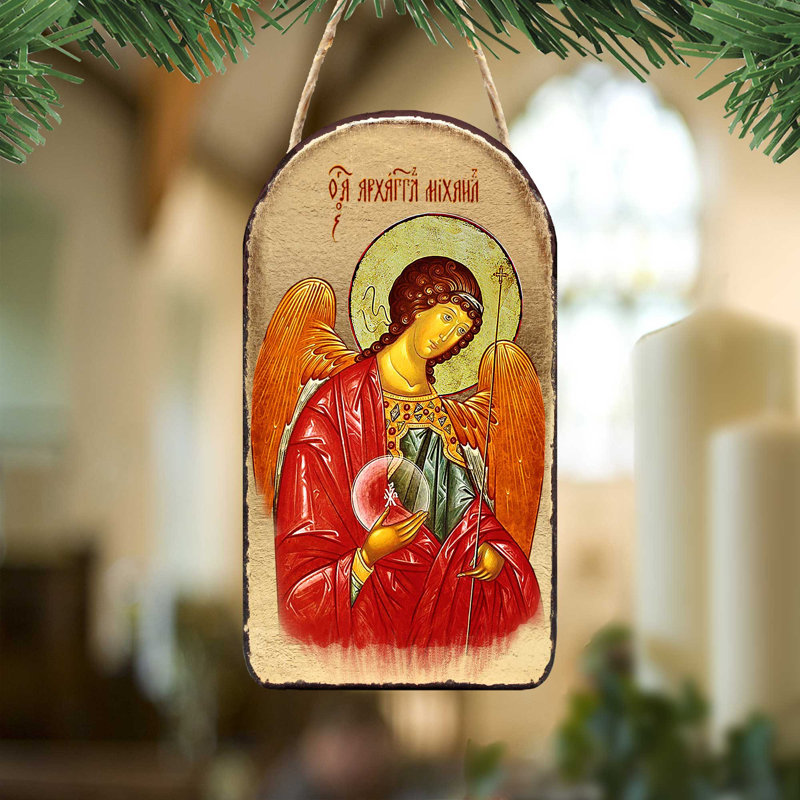 Inspirational Icon 5'' Handmade Wood Shatterproof Photo Ornament
