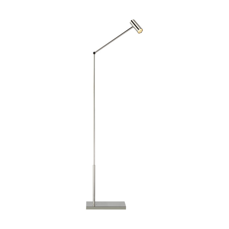 Sean Lavin Ponte 1-Light Small Floor Lamp in Nightshade Black with Nightshade Black shade, Polished Nickel