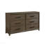 Commode 1 pièce 6 tiroirs en noyer foncé