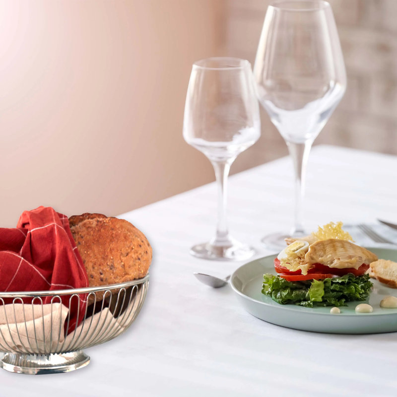 Creative Gifts International Nickel Plated Bread Basket