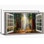  Printemps, art mural, fenêtre, forêt sereine, nature sereine, décoration murale, fenêtre, paysage, estampes d'art pour le salon, 20 x 40 pouces