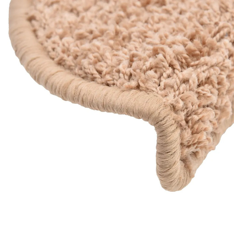 Carpet Stair Treads Beige 65x21x4 cm, 4cm H x 65cm W x 21cm D, 15