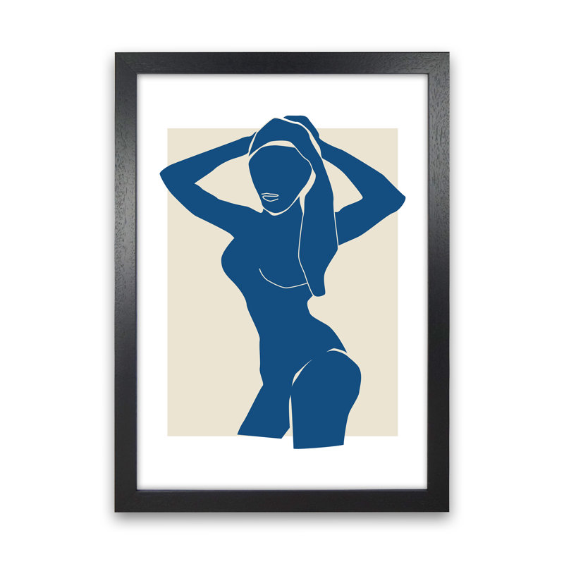 Matisse Hands To Head Blue by Planeta444 - Print, Black Framed, 34cm H x 25cm W x 3cm D