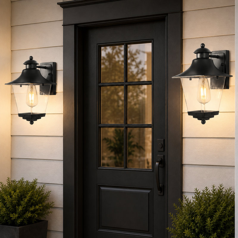 Black 12.6'' H Outdoor Wall Lantern
