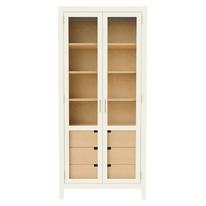 Willa II Storage Cabinet, Aged White/Brown