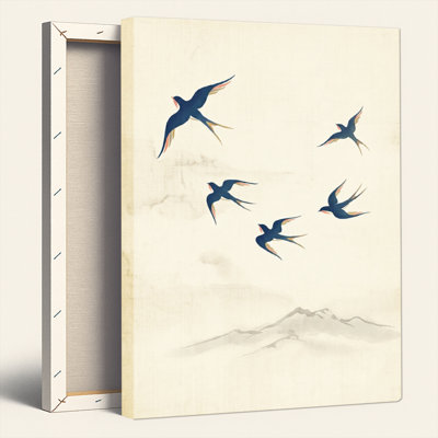 Birds Mountains, reproduction d'art sur toile, ensemble de 1