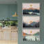 «Woodland Nursery Decor Sunrise Pastel Mountain River Nature Landscape», 3 pièces-100136150-100136147