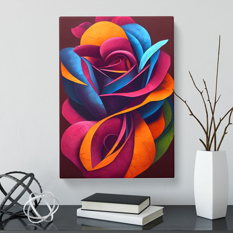 Unique Rose Flower Vol.1 - Wrapped Canvas, 76cm H x 50cm W x 3cm D