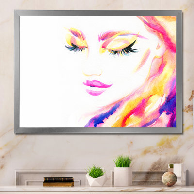 «Beautiful Multicolor Woman Portrait», reproduction sur toile encadrée