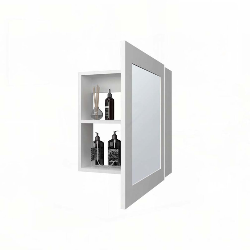 Pharmacie avec porte et miroir inclus, Blanc