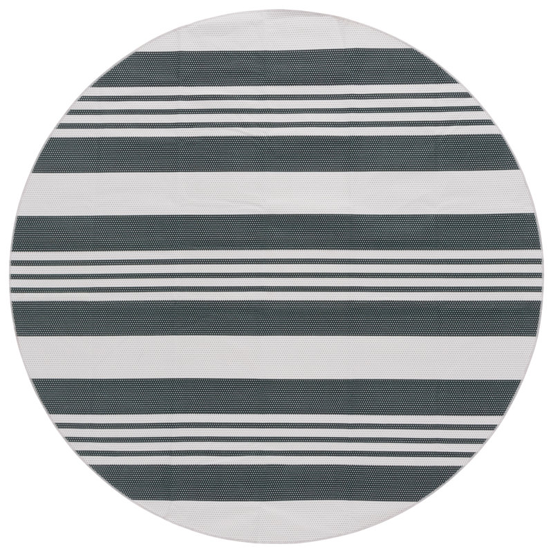 Tapis vert foncé / gris Amalea 821, Rond 6 pi