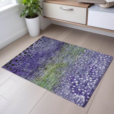 Premium Machine Washable Christina AMF1074 Circles Rug