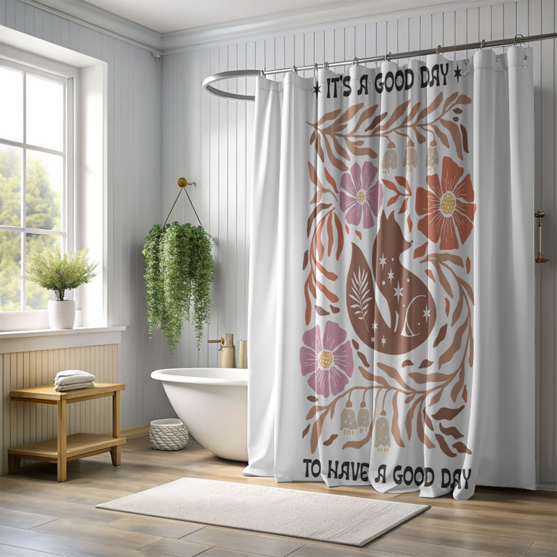 Rideau de douche 1 pièce Wild Vibes, H 74 po x l 40 po