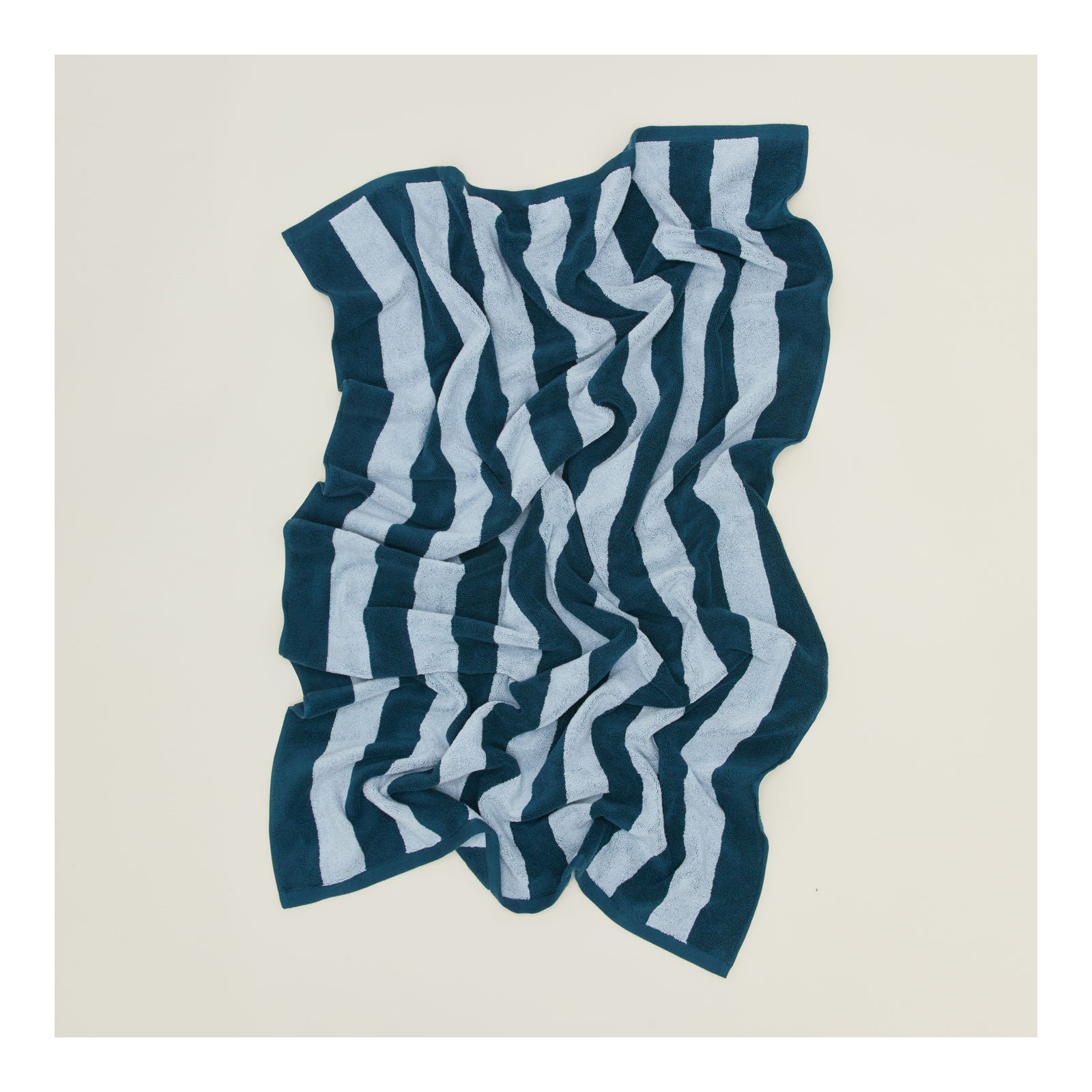 Simple Striped 100% Cotton, Sky/Peacock, Bath Sheet - 1 Pack