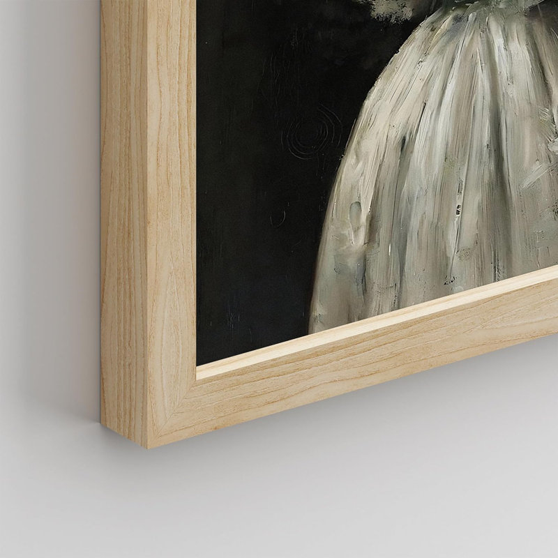 «Seventeenth Century Lady», art mural sur fond noir, campagne rétro, reproduction d'art encadrée sur papier, Naturel