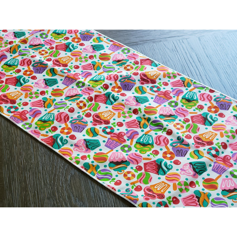 Cupcakes Print Table Runner, 72" Rectangle