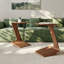 Table d'appoint moderne en forme de C 15 po avec roulettes