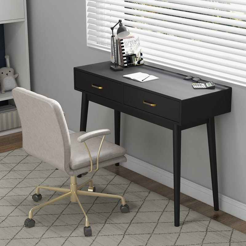 Petit bureau noir avec tiroirs