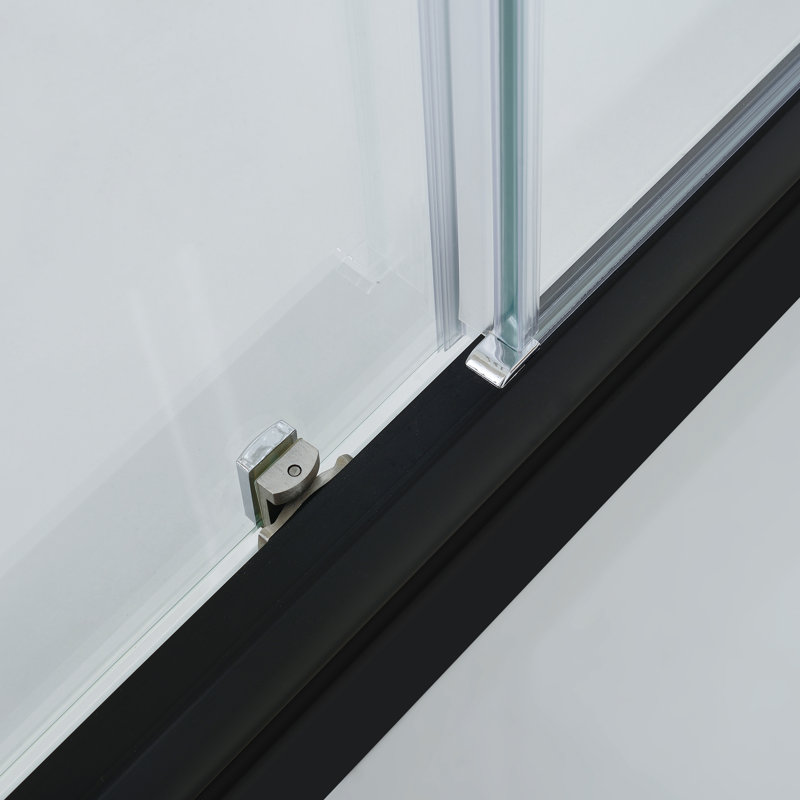 Porte de douche à cadre coulissant simple en aluminium l 72 po x H 72 po avec trempage à chaud et revêtement protecteur
