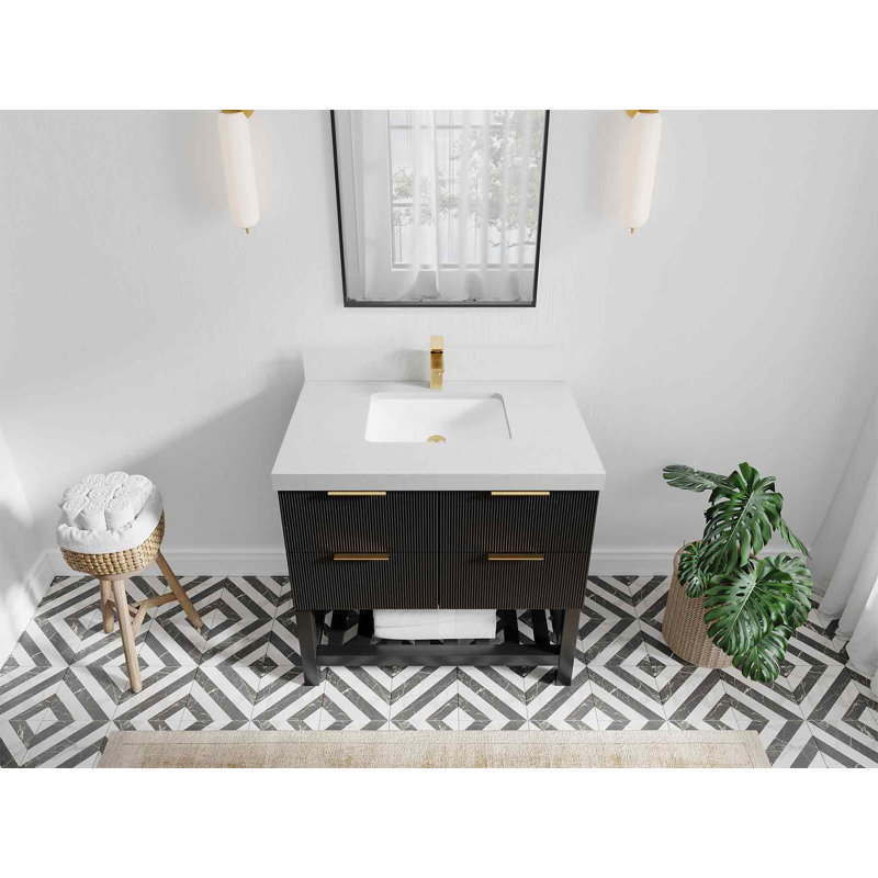 36'' Single Bathroom Vanity with Quartz Top