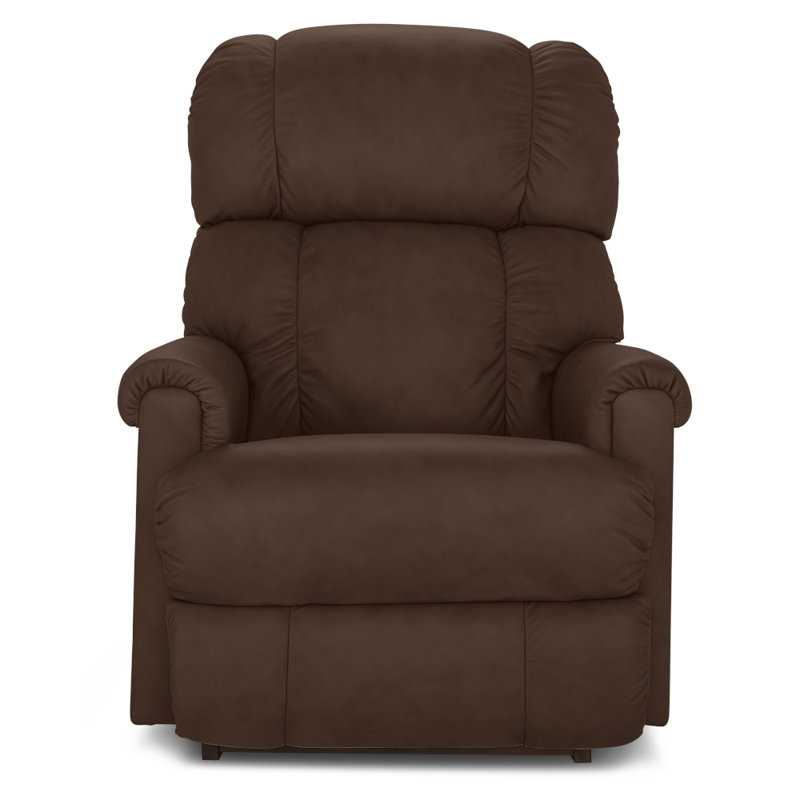 Pinnacle Leather Match Power Rocking Recliner with Power Headrest and Lumbar, Brown