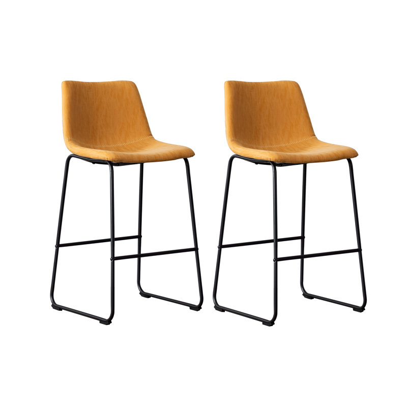 Daves 27.55" Bar & Counter Stool, Yellow Tan