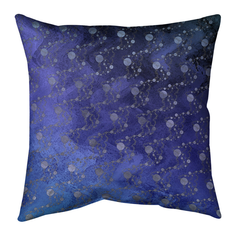 Housse et insert de coussin carré Katelyn Elizabeth Planets Stars, H 20 po x l 20 po, Bleu foncé, Pas de bourre