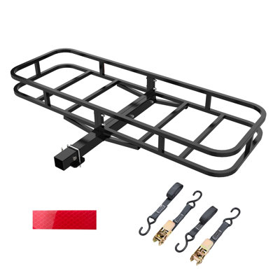 51-Inch Heavy-Duty Metal Cargo Basket for Rear Mount Hitch Carrier with 500 lb Capacity