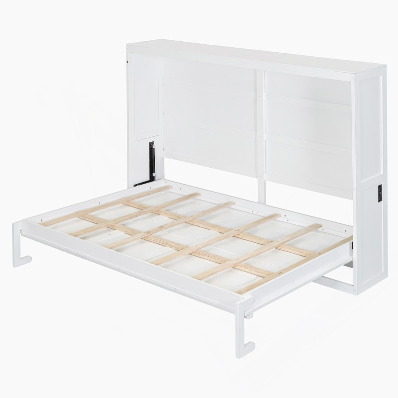 Lit escamotable Woden, Lit double, Blanc