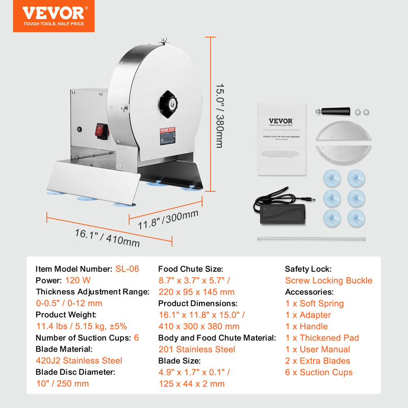 Trancheuse en acier inoxydable VEVOR
