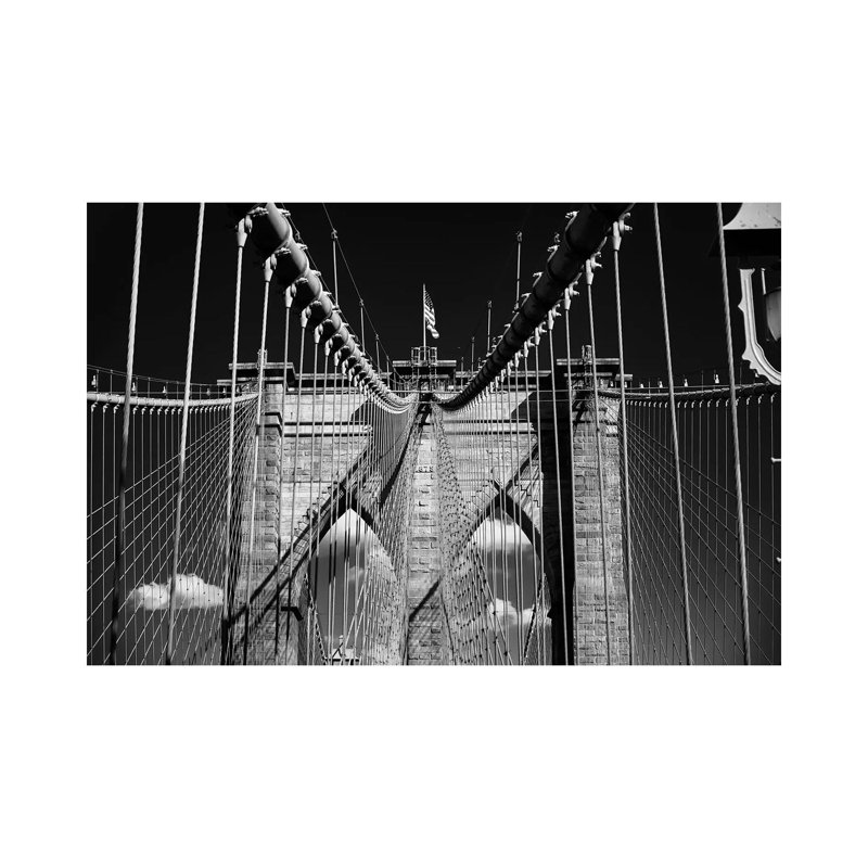 Brooklyn Bridge Impression by George Oze - Wrapped Canvas Print, 20.32 cm H x 30.48 cm W