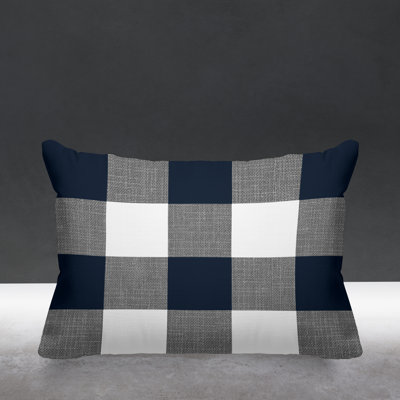 Plaid Outdoor Reversible Throw Pillow