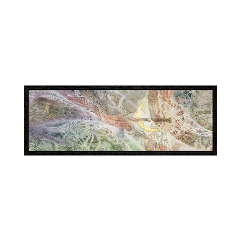 Convergence VI 1 Piece Panoramic Wall Art on Canvas, 30.48cm H x 91.44cm W x 3.81cm D, Black Floater Framed