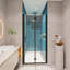 Porte de douche pivotante universelle à ajustement de 1 3/8 po avec finition en verre trempé de 1/4 po-111691942