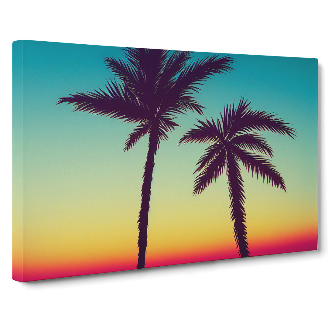 XXX-H1022-WF-7828X Showstopping Palm Tree Sunset - Wrapped Canvas Print
